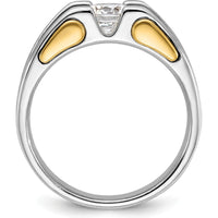 14K Two-Tone Men's Polished and Satin Ring Mounting - Customizable Design by IBGoodman