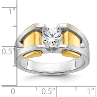 14K Two-Tone Men's Polished and Satin Ring Mounting - Customizable Design by IBGoodman