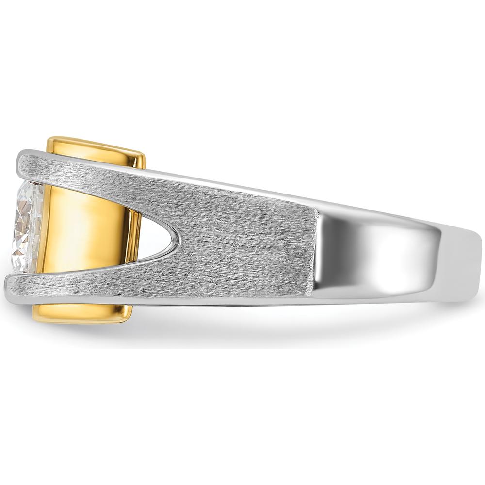 14K Two-Tone Men's Polished and Satin Ring Mounting - Customizable Design by IBGoodman