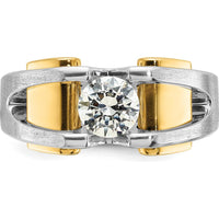 14K Two-Tone Men's Polished and Satin Ring Mounting - Customizable Design by IBGoodman