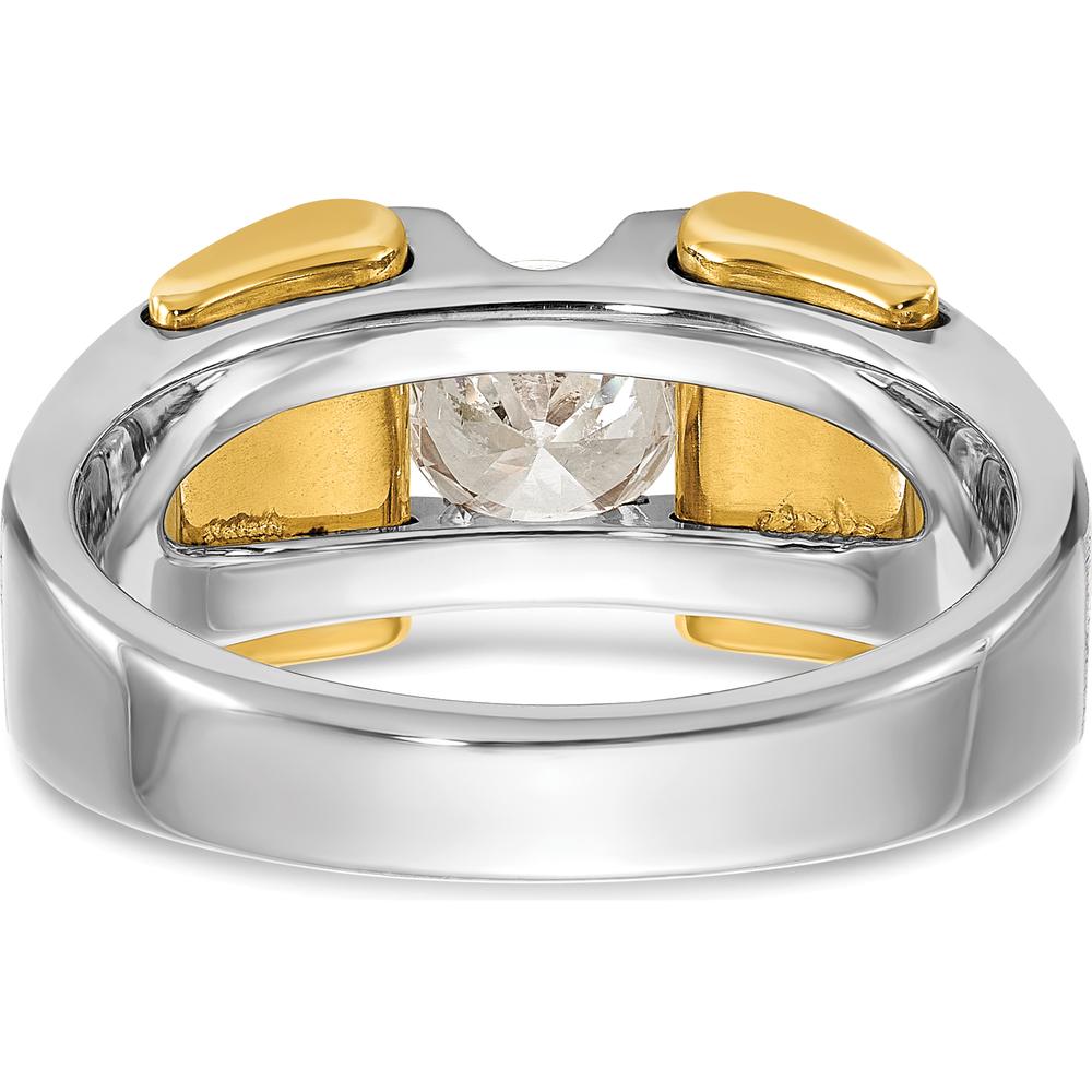 14K Two-Tone Men's Polished and Satin Ring Mounting - Customizable Design by IBGoodman
