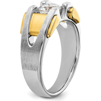 14K Two-Tone Men's Polished and Satin Ring Mounting - Customizable Design by IBGoodman