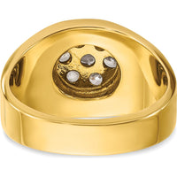 14K Two-Tone Men's Polished and Satin Round Cluster Ring Mounting - Men's Luxury Gold Ring by IBGoodman
