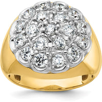 14K Two-Tone Men's Polished Round Cluster Ring by IBGoodman