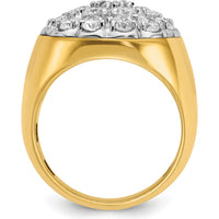 14K Two-Tone Men's Polished Round Cluster Ring by IBGoodman