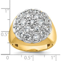 14K Two-Tone Men's Polished Round Cluster Ring by IBGoodman
