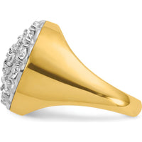 14K Two-Tone Men's Polished Round Cluster Ring by IBGoodman
