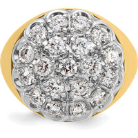 14K Two-Tone Men's Polished Round Cluster Ring by IBGoodman
