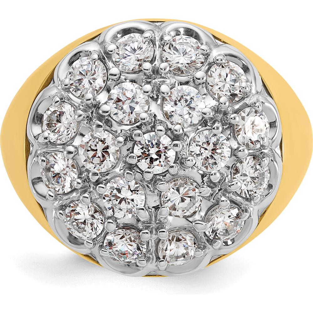 14K Two-Tone Men's Polished Round Cluster Ring by IBGoodman