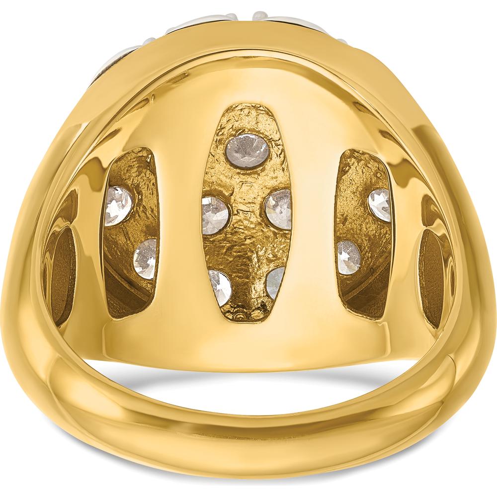 14K Two-Tone Men's Polished Round Cluster Ring by IBGoodman