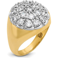 14K Two-Tone Men's Polished Round Cluster Ring by IBGoodman