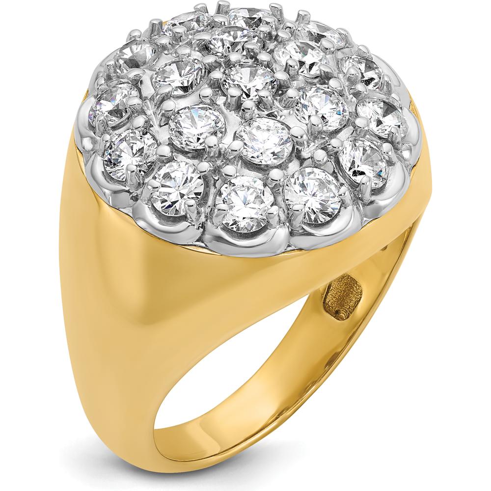 14K Two-Tone Men's Polished Round Cluster Ring by IBGoodman