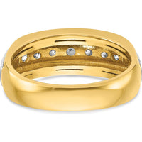 14K Two-Tone Men's Polished Satin 7-Stone Diamond Ring - 3/4 Carat Total Diamond Weight by IBGoodman