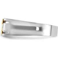 14K Two-Tone Men's Polished Satin and Cut-Out 1/3 Carat AA Quality Diamond Cross Ring by IBGoodman