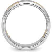 14K Two-Tone Men's Polished Satin and Cut-Out 3-Stone Ring Mounting - Customizable Design by IBGoodman