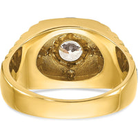 14K Two-Tone Men's Polished Satin and Textured Ring Mounting by IBGoodman