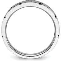 14K Two-Tone Men's Three Stone Prong Set Ring Mounting by IBGoodman