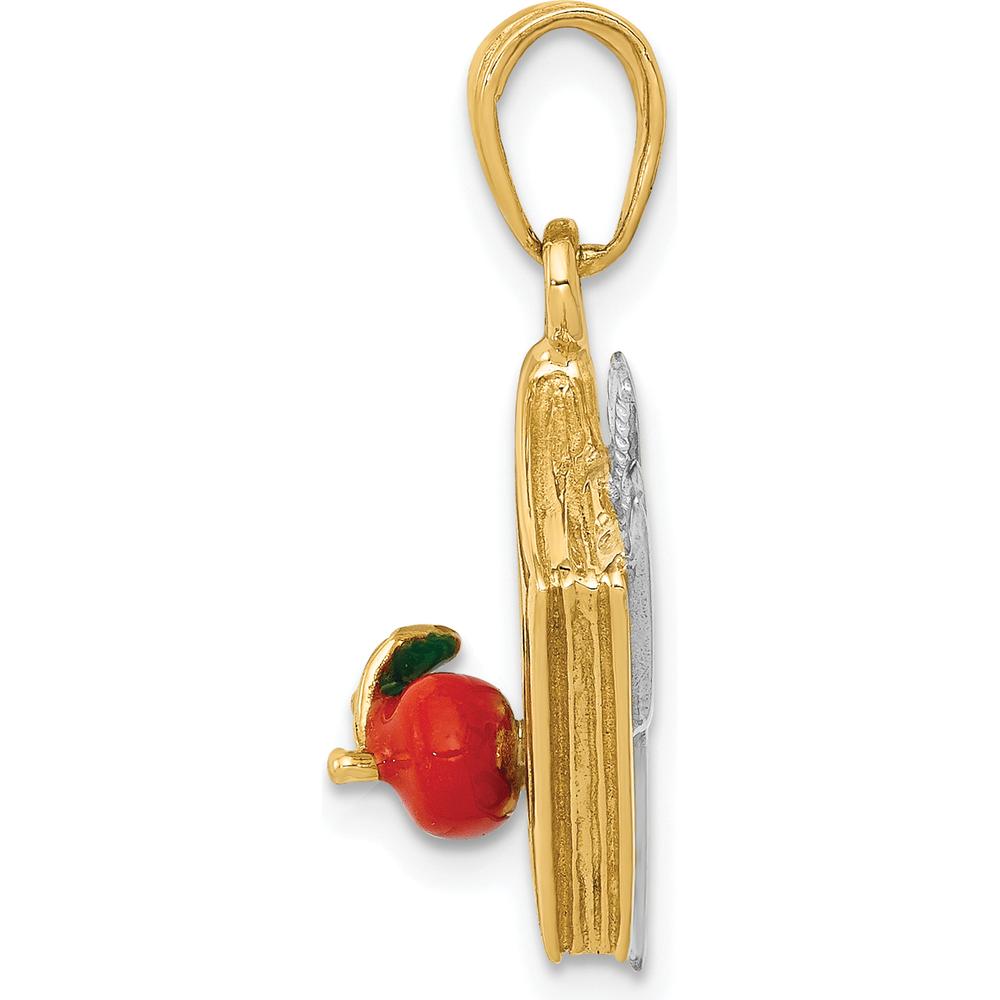 14K Two-Tone Multi-Color Enameled ABC School Book Pendant - 23mm Length by Oro Pregiato