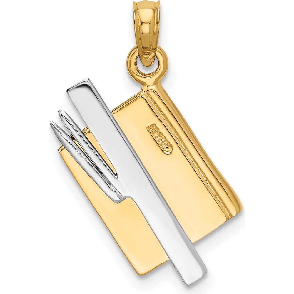 14K Two-Tone Multi-Color Enameled ABC School Book Pendant - 23mm Length by Oro Pregiato