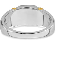 14K Two-Tone Onyx and Diamond Men's Ring with Cushion and Round Stones - 3.01 Carat Total Weight by 0