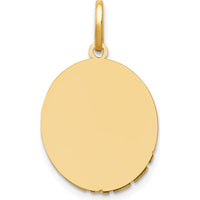 14K Two-Tone Our Lady of Guadalupe Semi-Solid Oval Pendant with Textured Gold Finish by Oro Pregiato