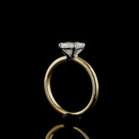 14K Two Tone Oval Cut Lab Diamond Solitaire Ring - 1.52 Carat D VVS2 IGI Certified - Covaloro Fine Jewelry