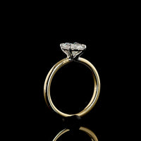 14K Two Tone Oval Cut Lab Diamond Solitaire Ring - 1.52 Carat D VVS2 IGI Certified - Covaloro Fine Jewelry