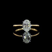 14K Two Tone Oval Cut Solitaire Ring with IGI Certified 1.25 Carat Lab Diamond - E-F Color VVS1 Clarity - Covaloro Fine Jewelry