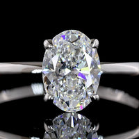 14K Two Tone Oval Cut Solitaire Ring with Lab Grown D VVS2 Diamond - 1.10 Carat Total Weight, IGI Certified - Covaloro Fine Jewelry