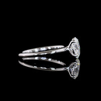 14K Two Tone Oval Cut Solitaire Ring with Lab Grown D VVS2 Diamond - 1.10 Carat Total Weight, IGI Certified - Covaloro Fine Jewelry