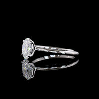 14K Two Tone Oval Cut Solitaire Ring with Lab Grown D VVS2 Diamond - 1.10 Carat Total Weight, IGI Certified - Covaloro Fine Jewelry