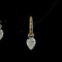 14K Two Tone Pear Shape Lab Diamond Drop Earrings - 0.56 Carat Total Weight, E-F Color VS1 Clarity, Bezel and Prong Set, Lever Back Design - Covaloro Fine Jewelry