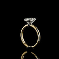 14K Two Tone Pear Shape Solitaire Ring with 2.00 Carat E-F VVS2 Lab-Grown Diamond - IGI Certified - Covaloro Fine Jewelry