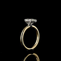 14K Two Tone Pear Shape Solitaire Ring with 2.00 Carat E-F VVS2 Lab-Grown Diamond - IGI Certified - Covaloro Fine Jewelry