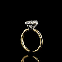 14K Two Tone Pear Shape Solitaire Ring with 3.01 Carat E-F VS1 Lab Grown Diamond - IGI Certified - Covaloro Fine Jewelry