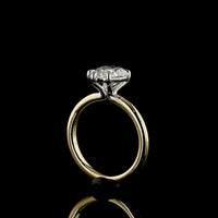 14K Two Tone Pear Shaped Lab Diamond Solitaire Engagement Ring - E-F Color VVS2 Clarity - 2.53 Carats - IGI Certified - Covaloro Fine Jewelry