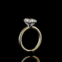 14K Two Tone Pear Shaped Lab Diamond Solitaire Engagement Ring - E-F Color VVS2 Clarity - 2.53 Carats - IGI Certified - Covaloro Fine Jewelry