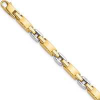 14K Two-Tone Polished 4.8mm Fancy Link Bracelet - 7.5" Length by Oro Pregiato