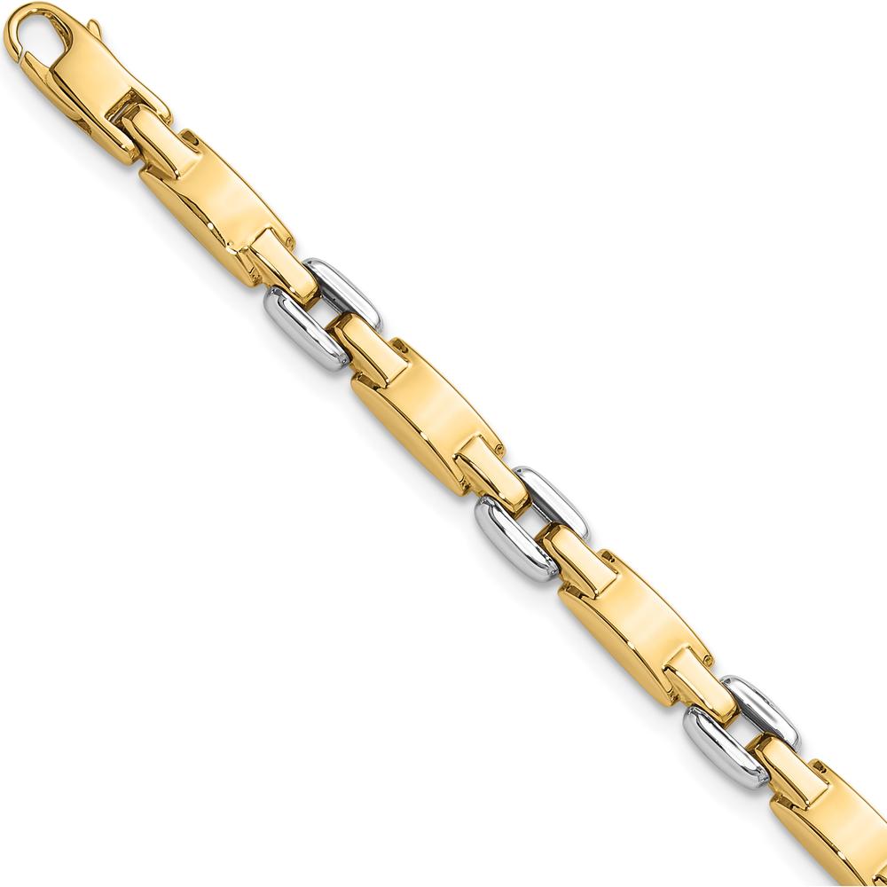 14K Two-Tone Polished 4.8mm Fancy Link Bracelet - 7.5" Length by Oro Pregiato