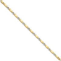 14K Two-Tone Polished 4.8mm Fancy Link Bracelet - 7.5" Length by Oro Pregiato