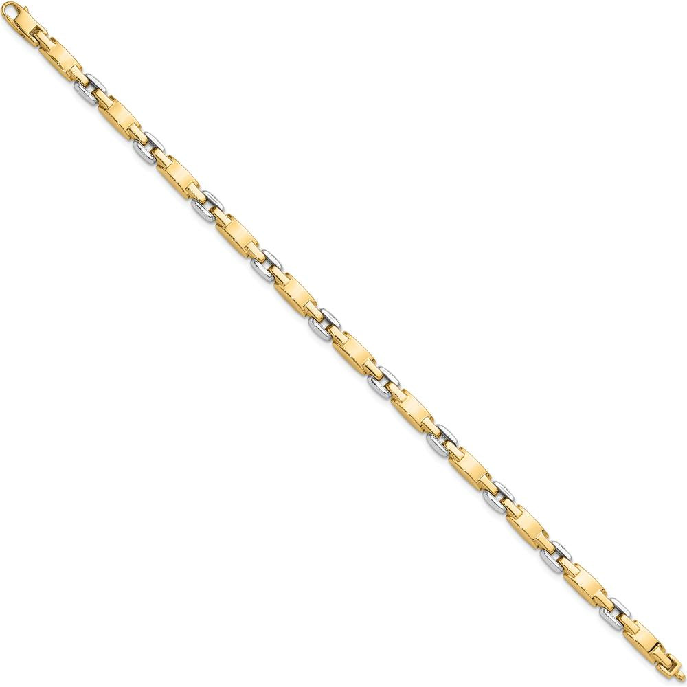 14K Two-Tone Polished 4.8mm Fancy Link Bracelet - 7.5" Length by Oro Pregiato