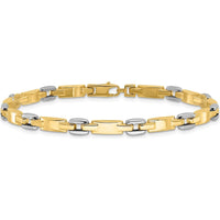 14K Two-Tone Polished 4.8mm Fancy Link Bracelet - 7.5" Length by Oro Pregiato