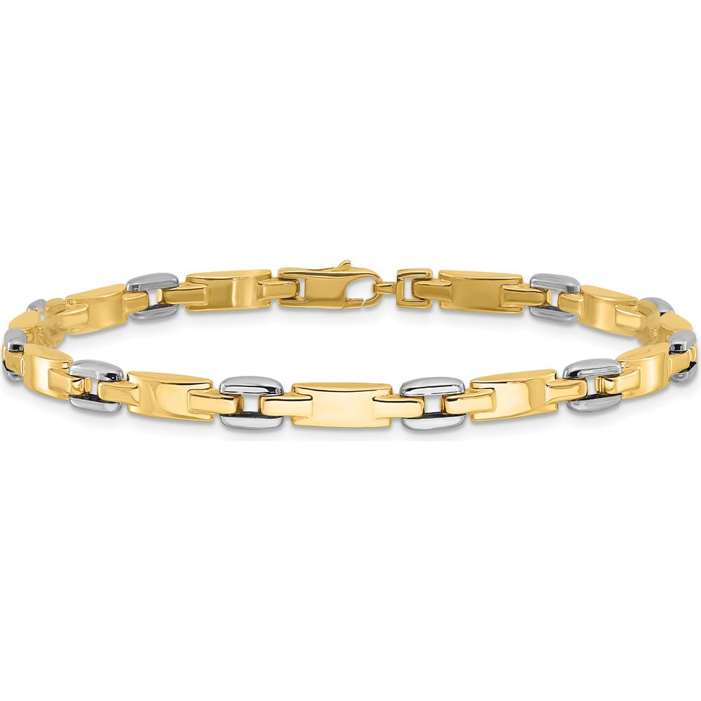 14K Two-Tone Polished 4.8mm Fancy Link Bracelet - 7.5" Length by Oro Pregiato