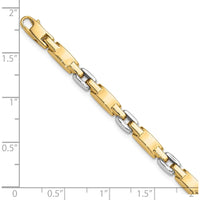 14K Two-Tone Polished 4.8mm Fancy Link Bracelet - 7.5" Length by Oro Pregiato