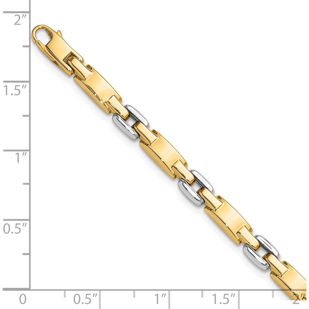 14K Two-Tone Polished 4.8mm Fancy Link Bracelet - 7.5" Length by Oro Pregiato