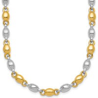 14K Two-Tone Polished 5.25mm Round Fancy Link Necklace - 18" by 0