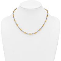 14K Two-Tone Polished 5.25mm Round Fancy Link Necklace - 18" by 0