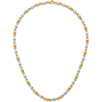 14K Two-Tone Polished 5.25mm Round Fancy Link Necklace - 18" by 0