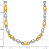 14K Two-Tone Polished 5.25mm Round Fancy Link Necklace - 18" by 0