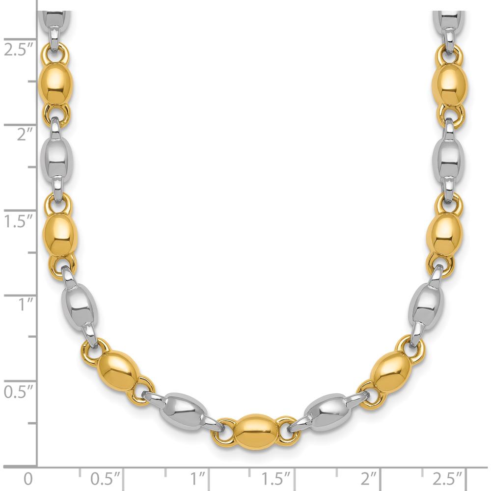 14K Two-Tone Polished 5.25mm Round Fancy Link Necklace - 18" by 0